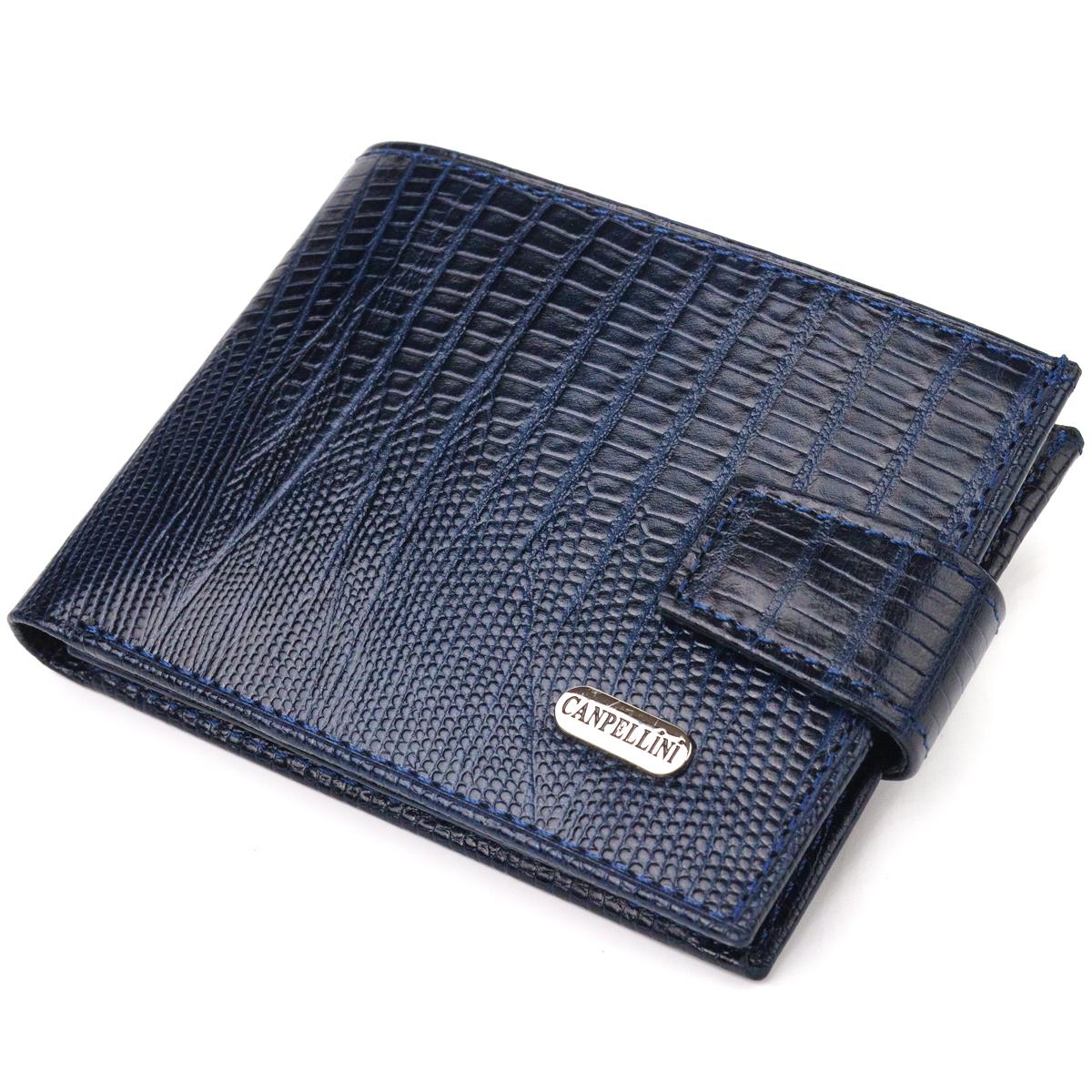 Кошелек мужской из натуральной фактурной кожи Canpellini Purse 21515 Синий (55296)