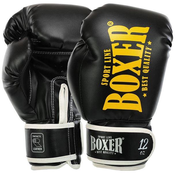 Боксерские перчатки BOXER 2022-0NЧ NEW кожвинил 1 мм р. 10 Черный (8585053829233)