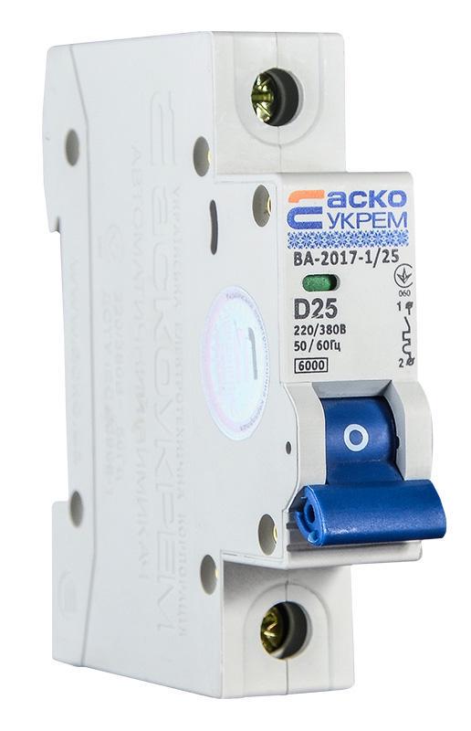 Автоматический выключатель АСКО-Укрем ВА-2017 1P 25А 6кА D (A0010170089) - фото 4 Автоматический выключатель АСКО-Укрем ВА-2017 1P 25А 6кА D (A0010170089) - фото 4