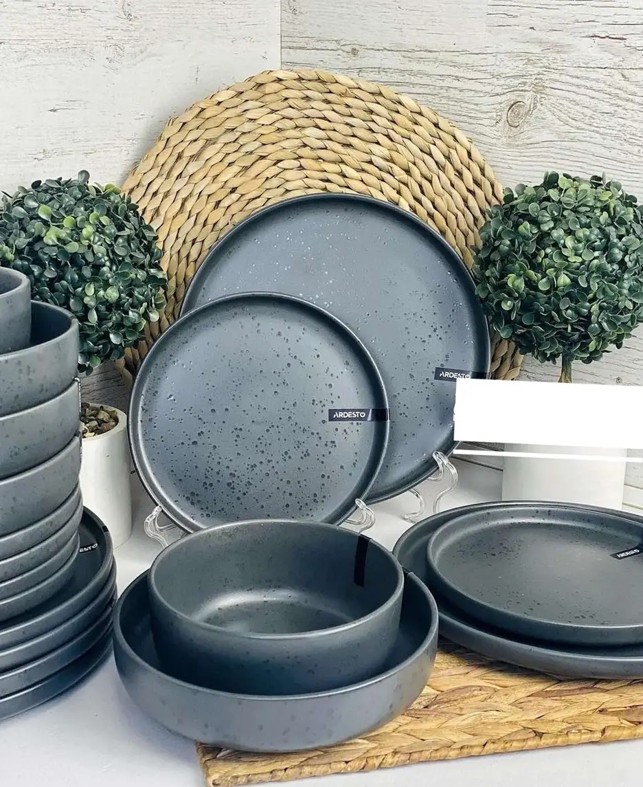 Сервиз столовый Ardesto Trento 28 предметов графитовый