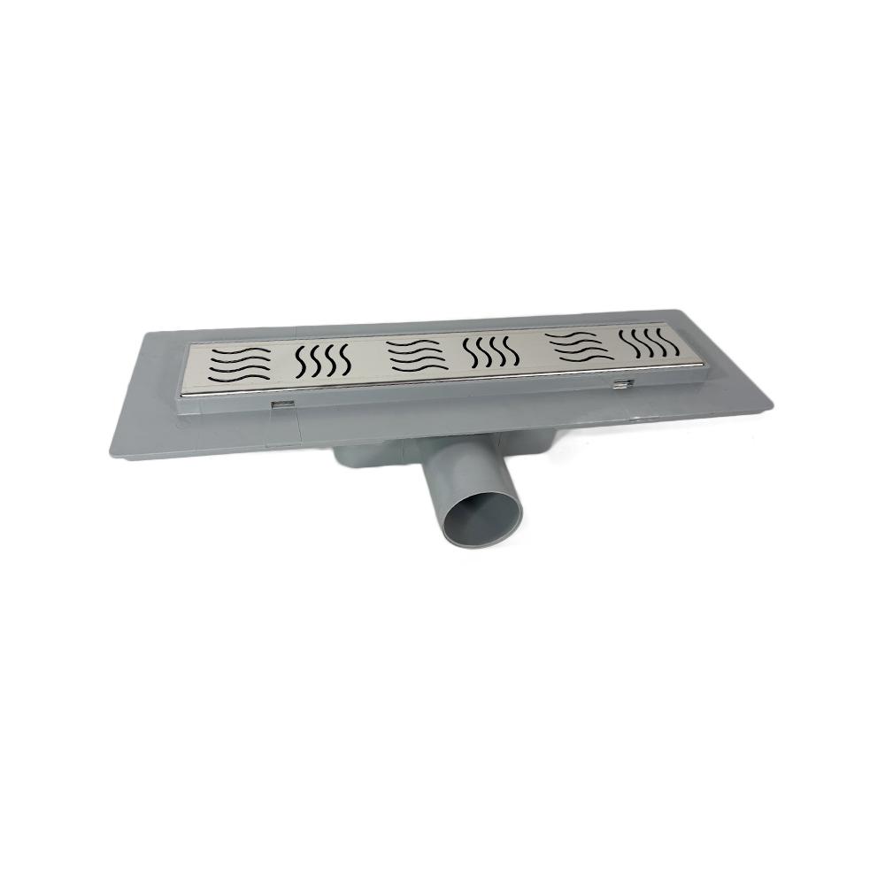 Трап душевой Sanpreis CLASSIC с фланцем горизонтальный решетка волна 33 см