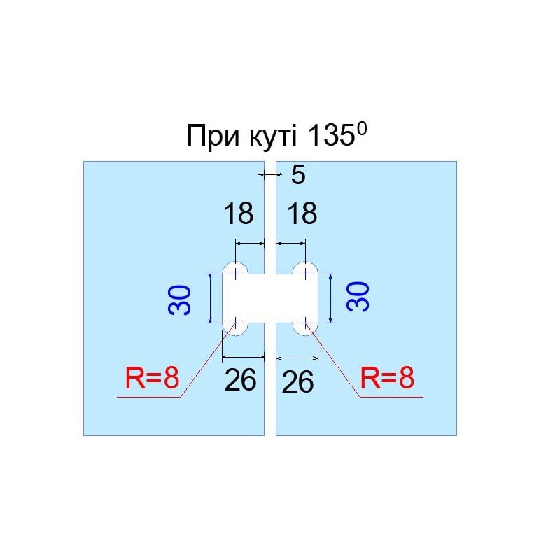 Петля для стекла душевой кабины UA10-85L-28 стекло-стекло 135° со скрытым креплением нержавеющая сталь полированная - фото 2 Петля для стекла душевой кабины UA10-85L-28 стекло-стекло 135° со скрытым креплением нержавеющая сталь полированная - фото 2