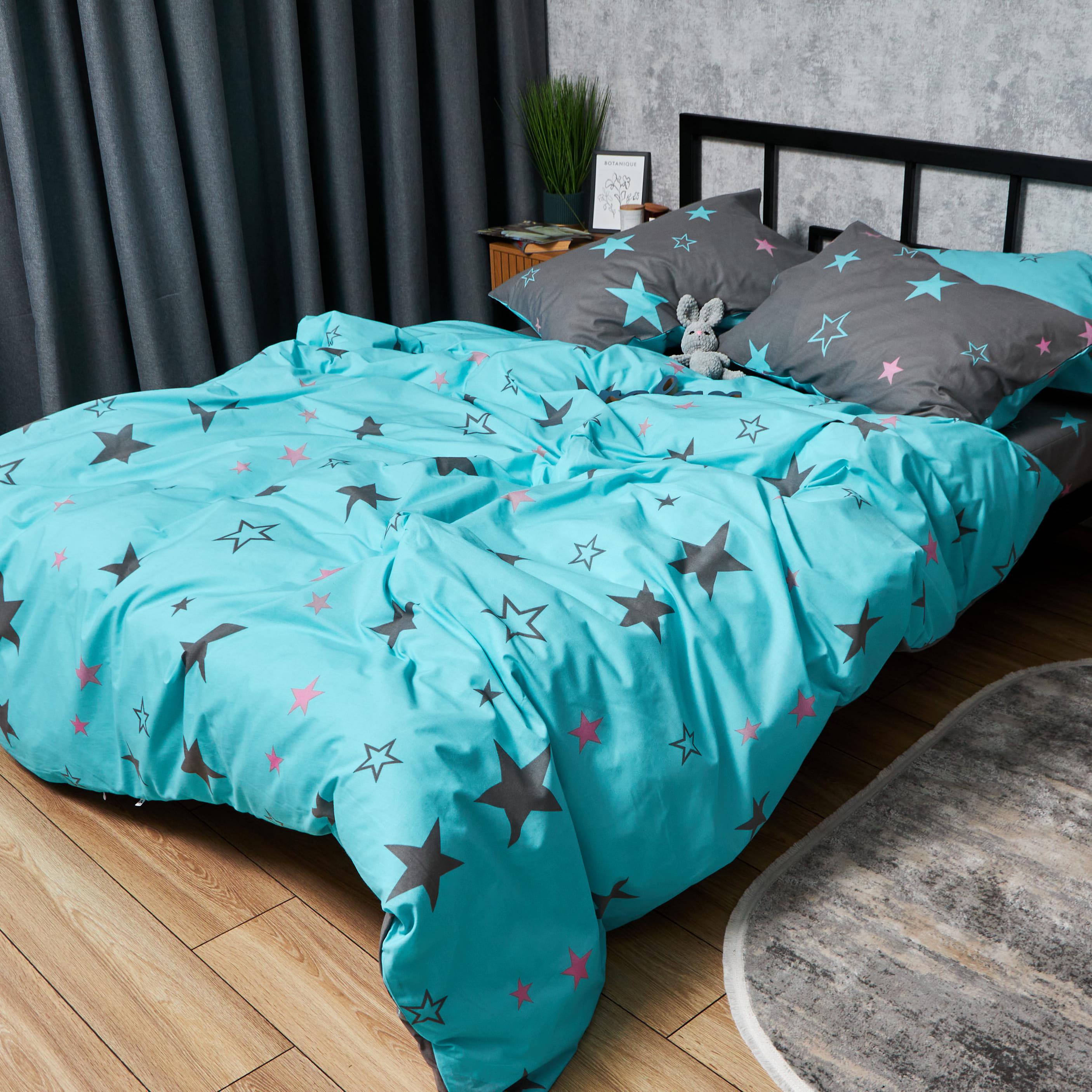 Комплект постельного белья Moon&Star Бязь Gold Люкс Starry Skies наволочки 2 шт. евро 200х220 см (MS-820007012)