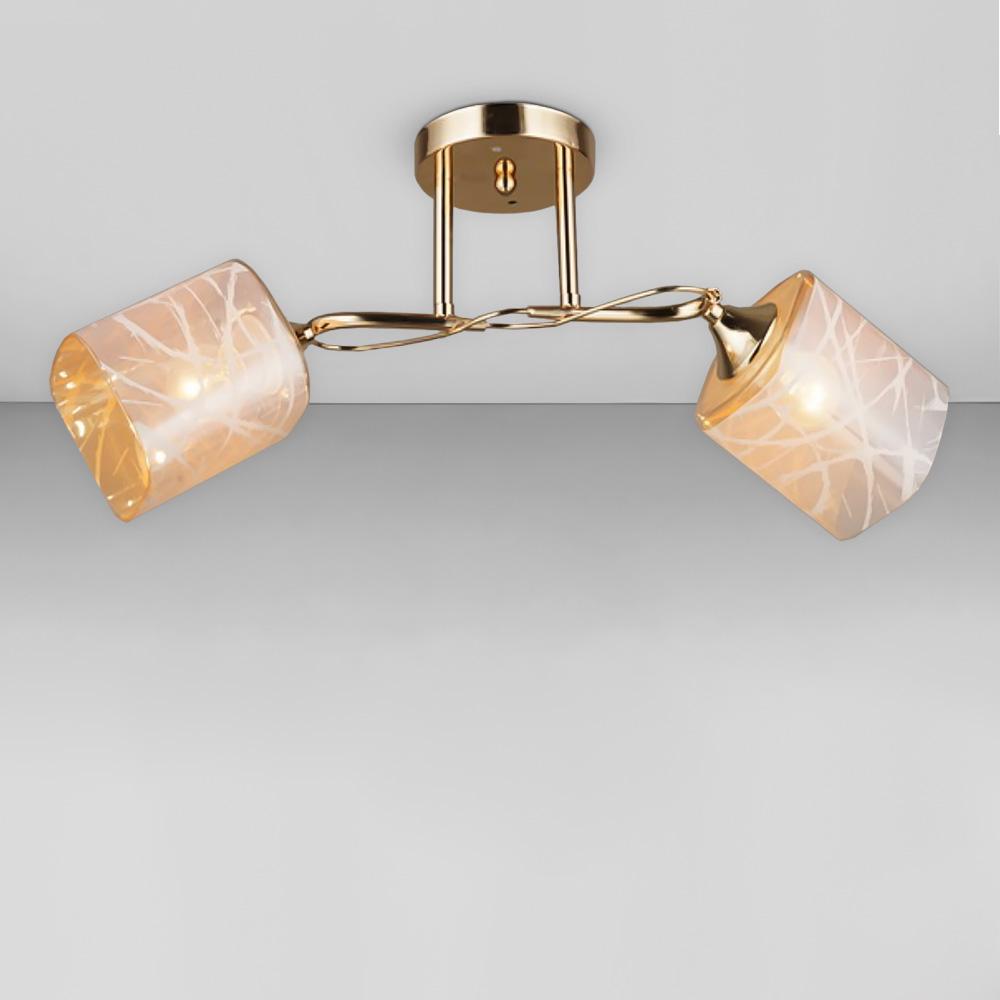 Люстра потолочная Light House SRS-18954/2 с узором Золотой/Янтарный