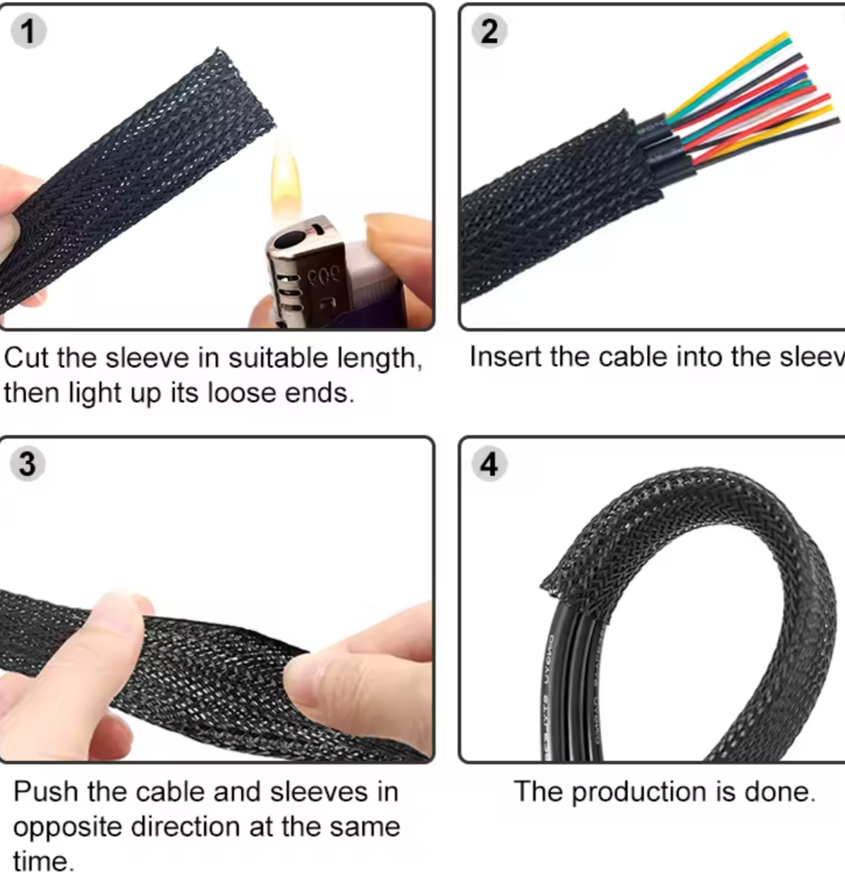 Оплетка защитная термостойкая JDD Tech полиамидное моноволокно Ø14-30 мм 10 м Черный (000049878) - фото 7