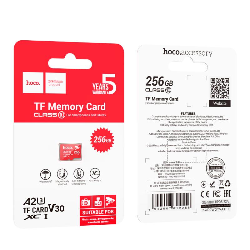 Карта памяти Hoco TF microSD 256 Гб Class 10 UHS-I (17537) - фото 4 Карта памяти Hoco TF microSD 256 Гб Class 10 UHS-I (17537) - фото 4