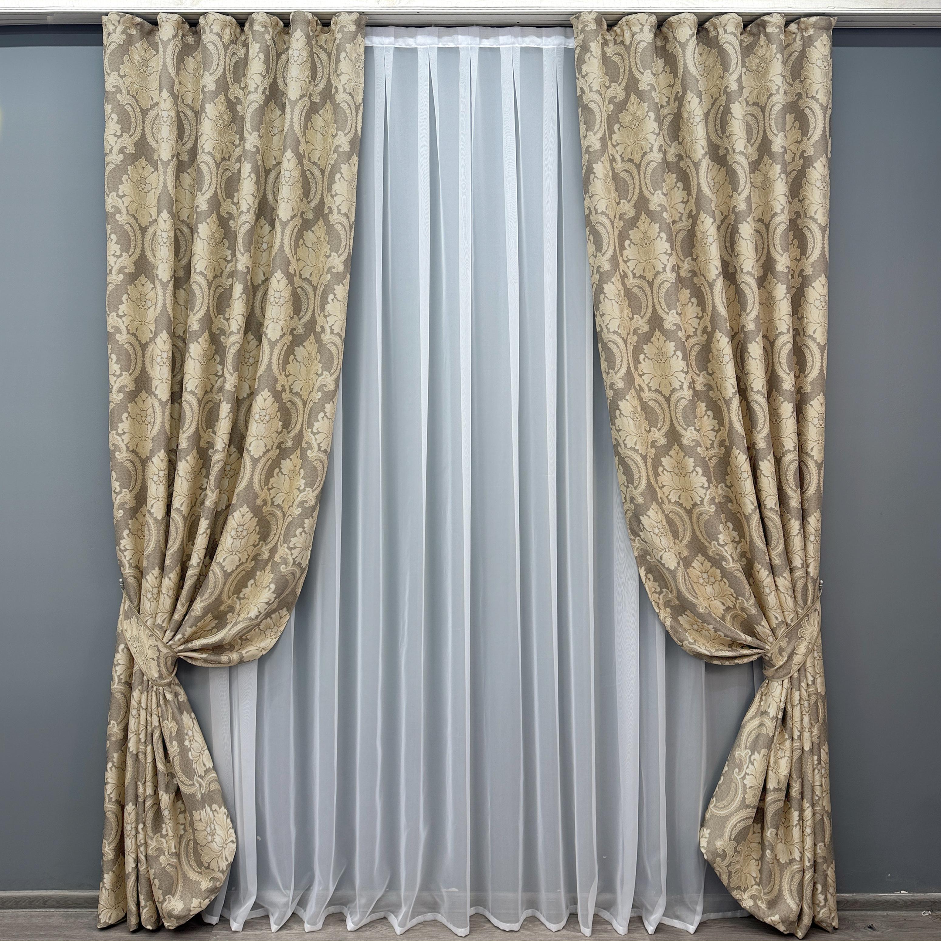 Комплект штор VR-Textil Корона Мария №1271ш 150х270 см 2 шт. Бежевый (33-0102)