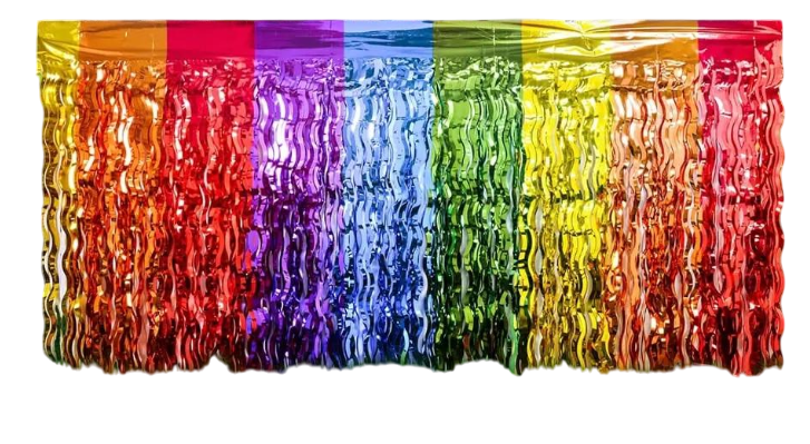 Дождик широкий на стену и стол волнистый 74x274 см Разноцветный (119459)