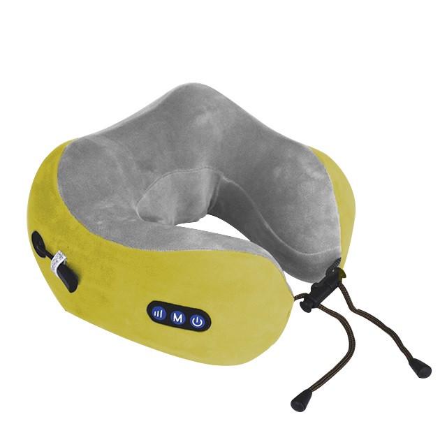 Акумуляторна масажна подушка Sunroz U-Shaped Massage Жовтий/Сірий (SUN6539)
