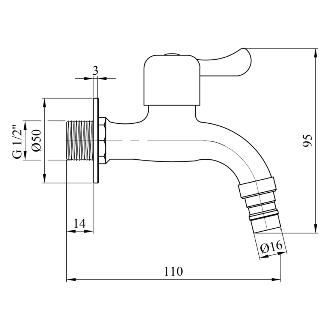 Кран для поливу Kroner KRP Edelstahl Klassisch ESG099 1/2" ЗР (SVR-CV022964) - фото 3
