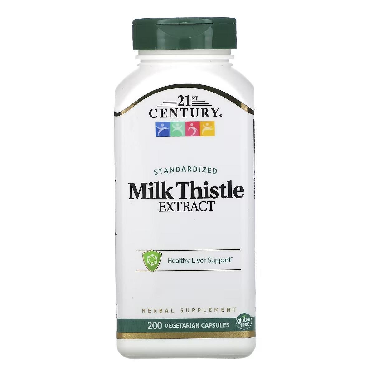 Расторопша стандартизированный 21st Century  экстракт Standardized Milk Thistle Extract 200 вег. капс. (6930)