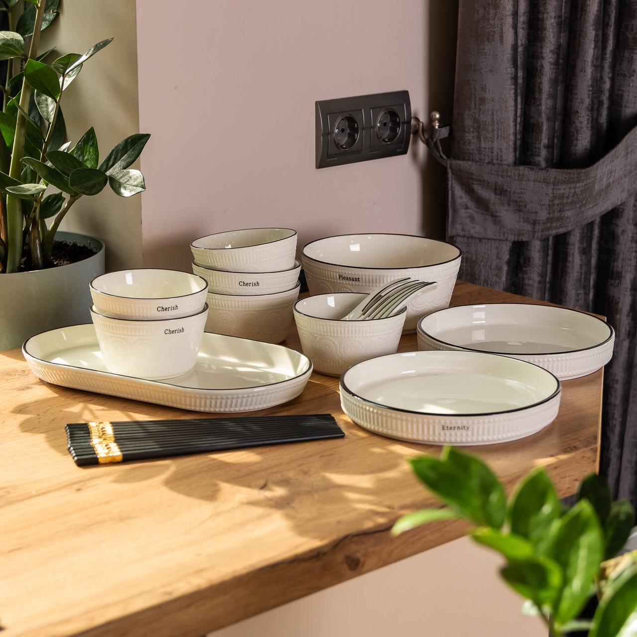 Столовый сервиз Romantic на 6 персон 22 предмета керамический (HP-15-1)