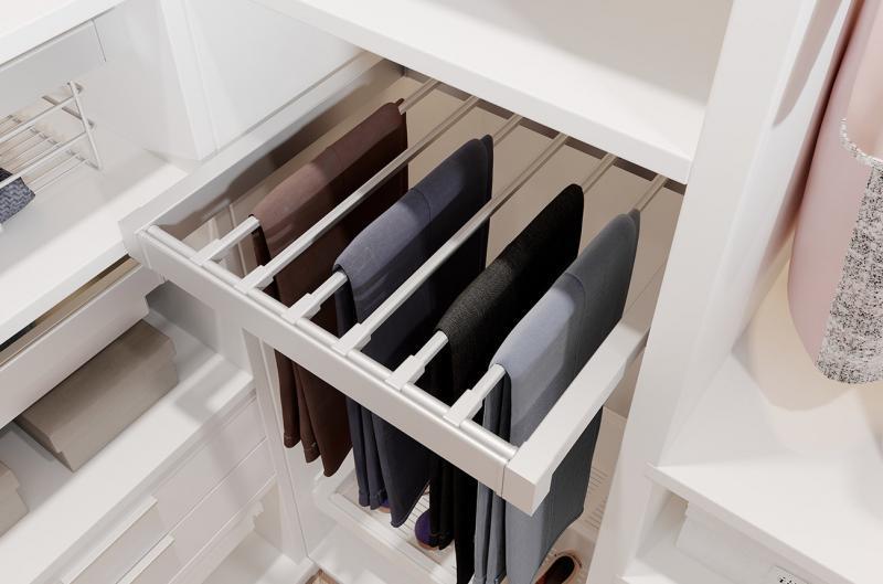 Вішак для брюк GTV Elite з дотягом повного висуву 600 мм Білий (WG-WSPOD60-10) - фото 2