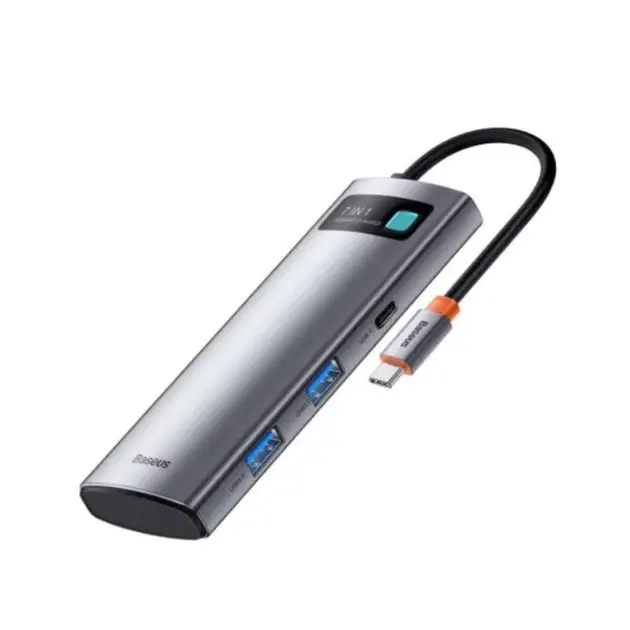 Хаб USB BASEUS Metal Gleam Series 7-Port Type-C to HDMI4K B00030708811-00 Grey