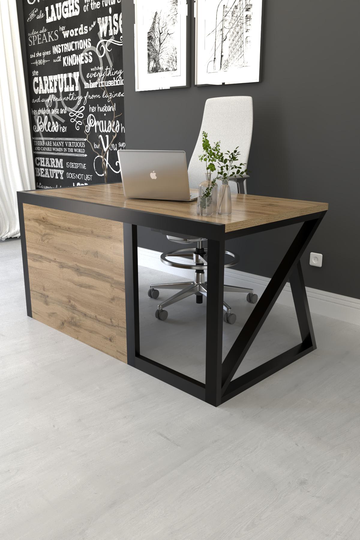 Стол руководителя EcoLoft Эрмонт DSP-1281-1 в стиле лофт Дуб Аппалачи (29878685)