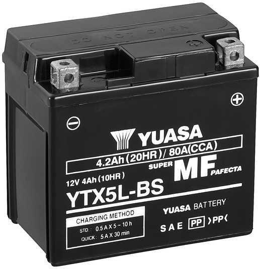 Аккумулятор YuasaBatteryEuropeGmb МОТО MF VRLA Battery AGM YTX5L-BS сухозаряженный 12V 4Ah Аккумулятор YuasaBatteryEuropeGmb МОТО MF VRLA Battery AGM YTX5L-BS сухозаряженный 12V 4Ah