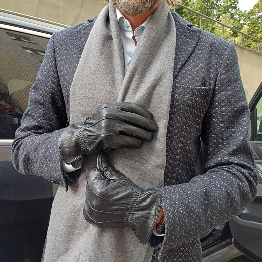 Рукавички чоловічі шкіряні LM0549-1 демісезонні з гумкою S/9,5"/21 см Чорний (2826802338) - фото 2 Рукавички чоловічі шкіряні LM0549-1 демісезонні з гумкою S/9,5"/21 см Чорний (2826802338) - фото 2