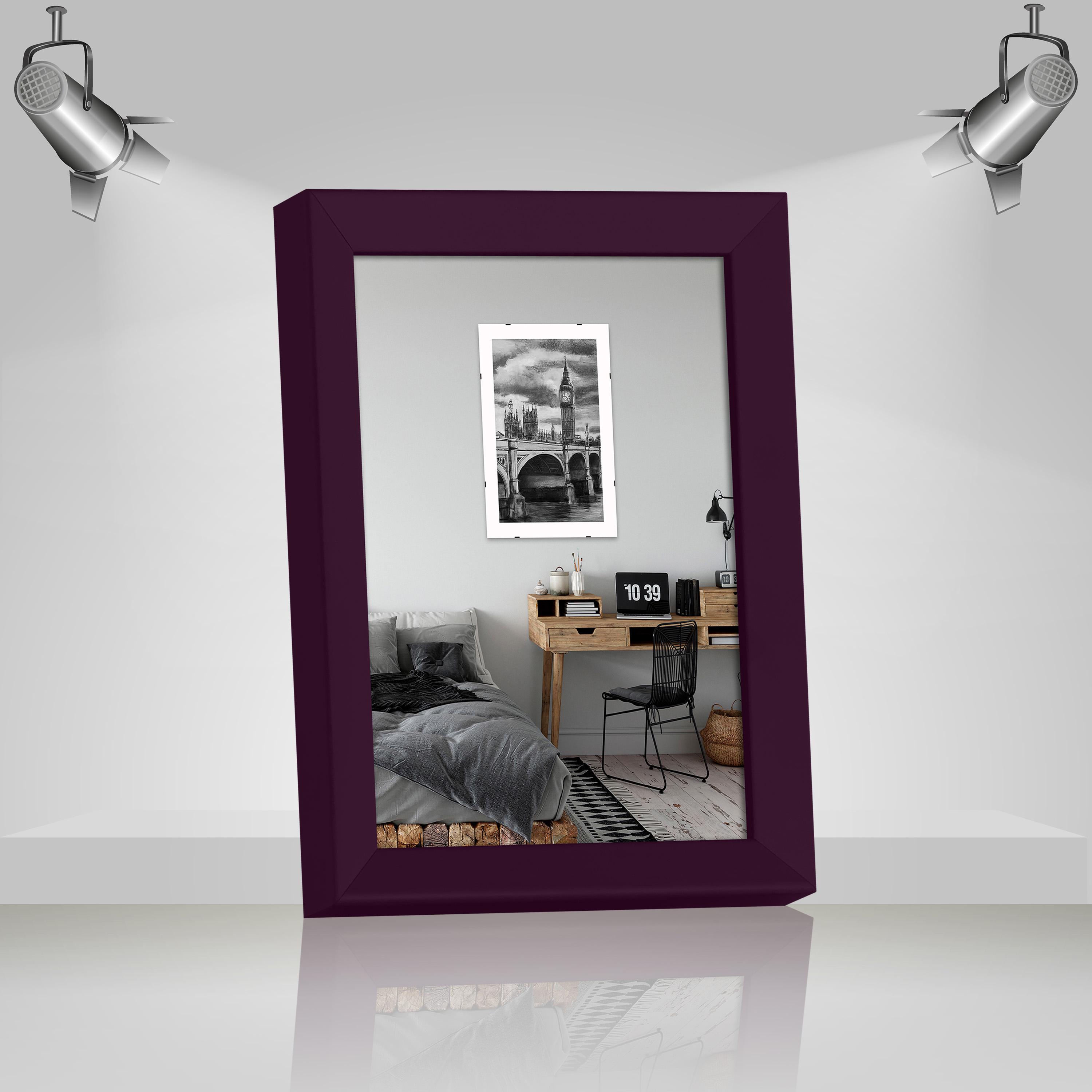 Фоторамка деревянная EmojiFrame 15х20 см AH2220-02 антибликовое стекло 2 мм Фиолетовый - фото 2