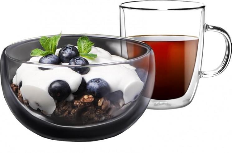 Набор для завтрака Ardesto AR2650BHR чашка и пиала с двойными стенками - фото 2