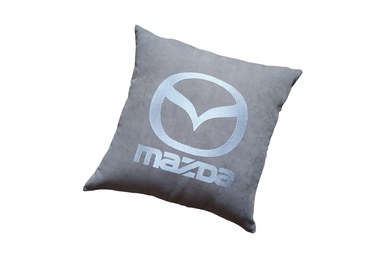 Подушка в автомобиль с вышивкой логотипа марки Mazda (00186)
