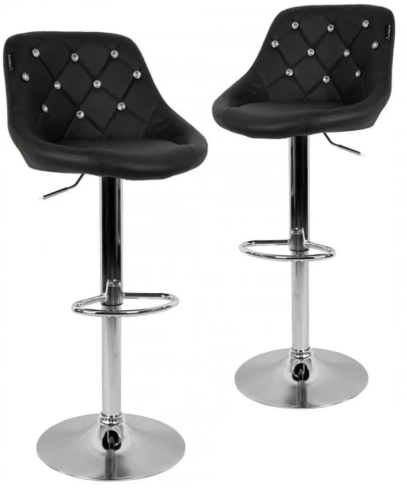 Барний стілець зі спинкою Bonro B-0741 велюр Чорний 2 шт. (47000066mili)