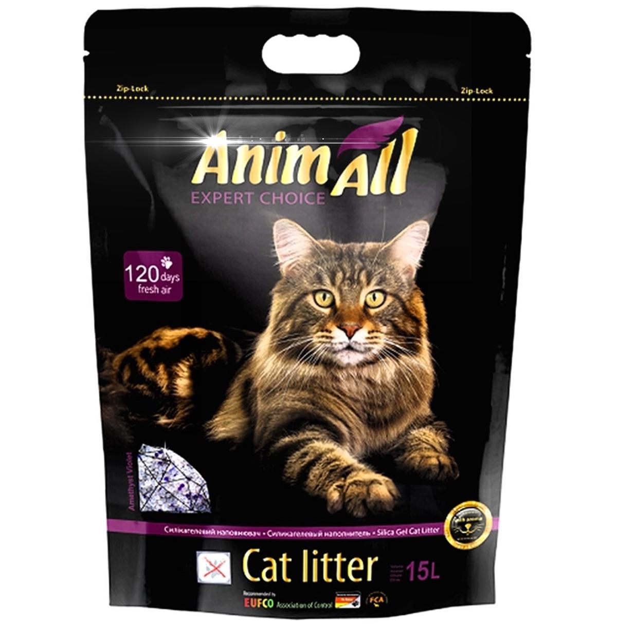 Наповнювач для котячого туалету AnimAll силикагелевий 15 л Lavanda (338582839)