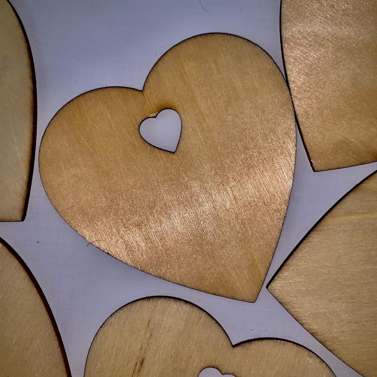 Набор деревянных украшений на елку Сердце с веревками 10 шт. (23705444) - фото 3