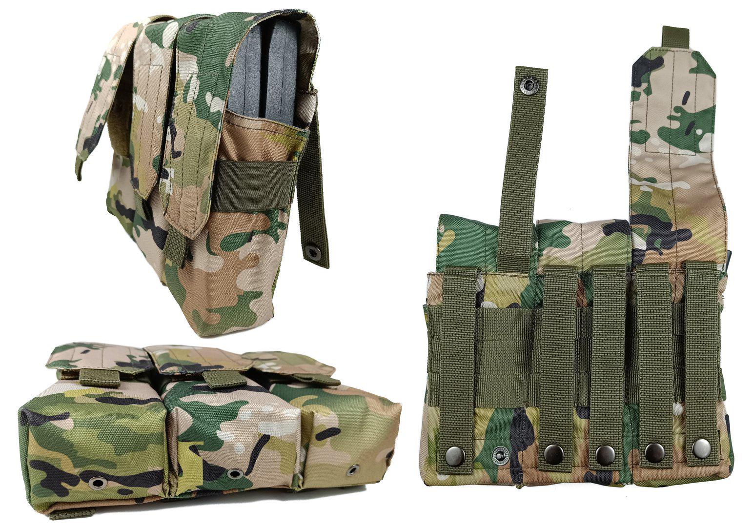 Подсумок АК/РПК тройной под 6 магазинов Мультикам (7365) - фото 2