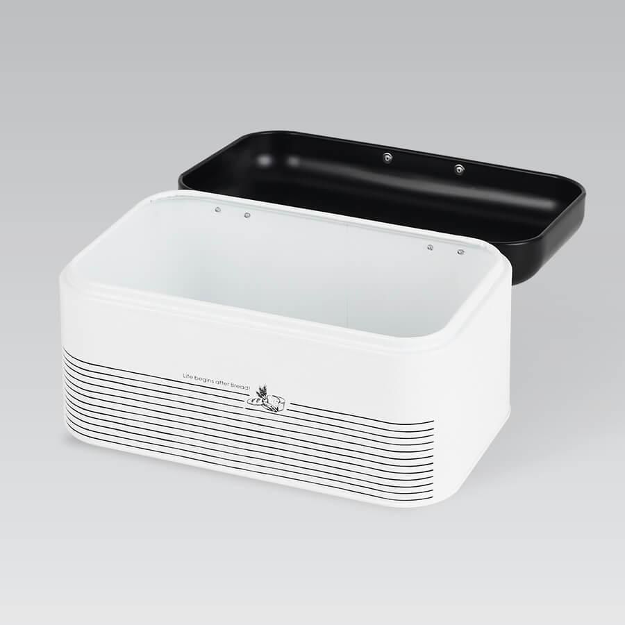 Хлебница Maestro с откидной крышкой 30x20x15,7 см Черно-белый - фото 2 Хлебница Maestro с откидной крышкой 30x20x15,7 см Черно-белый - фото 2