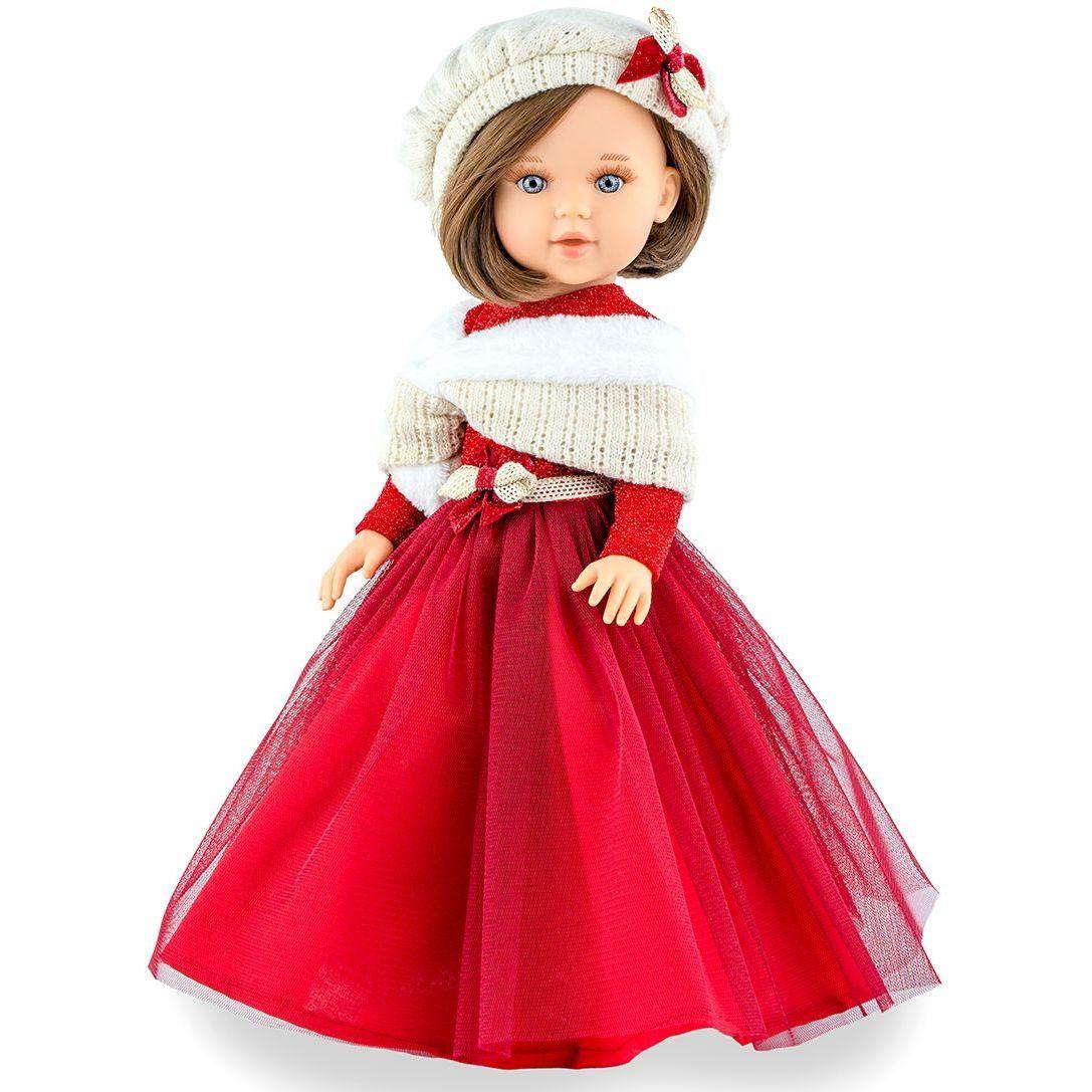 Лялька велика іспанська вінілова Marina&Pau дівчинка Natalie з волоссям у пишній сукні 40 см