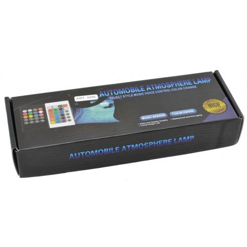 Кольорове підсвічування для авто водонепроникна RGB led HR-01678 7 кольорів 4 стрічки - фото 7