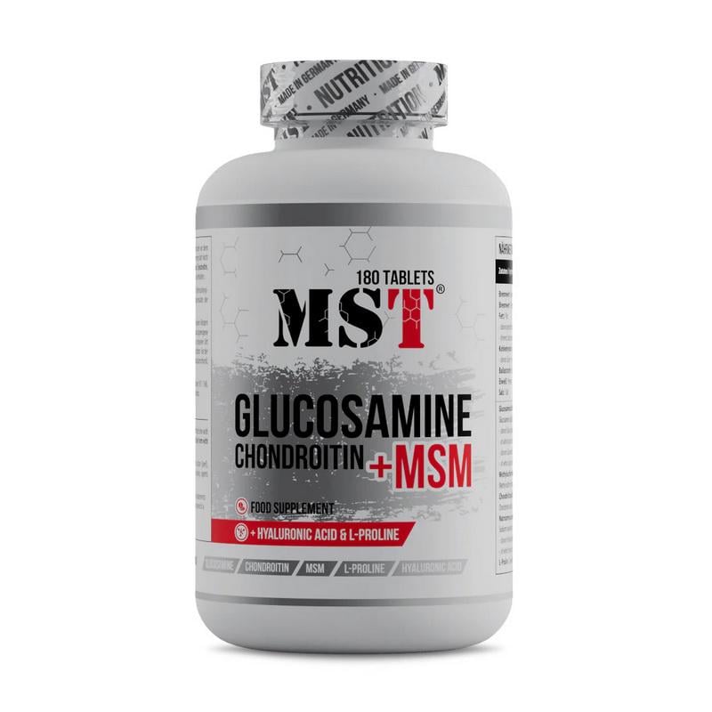 Хондропротектор MST Glucosamine Chondroitin+MSM+Hyaluronic Acid глюкозамин хондроитин и MSM 180 табл.