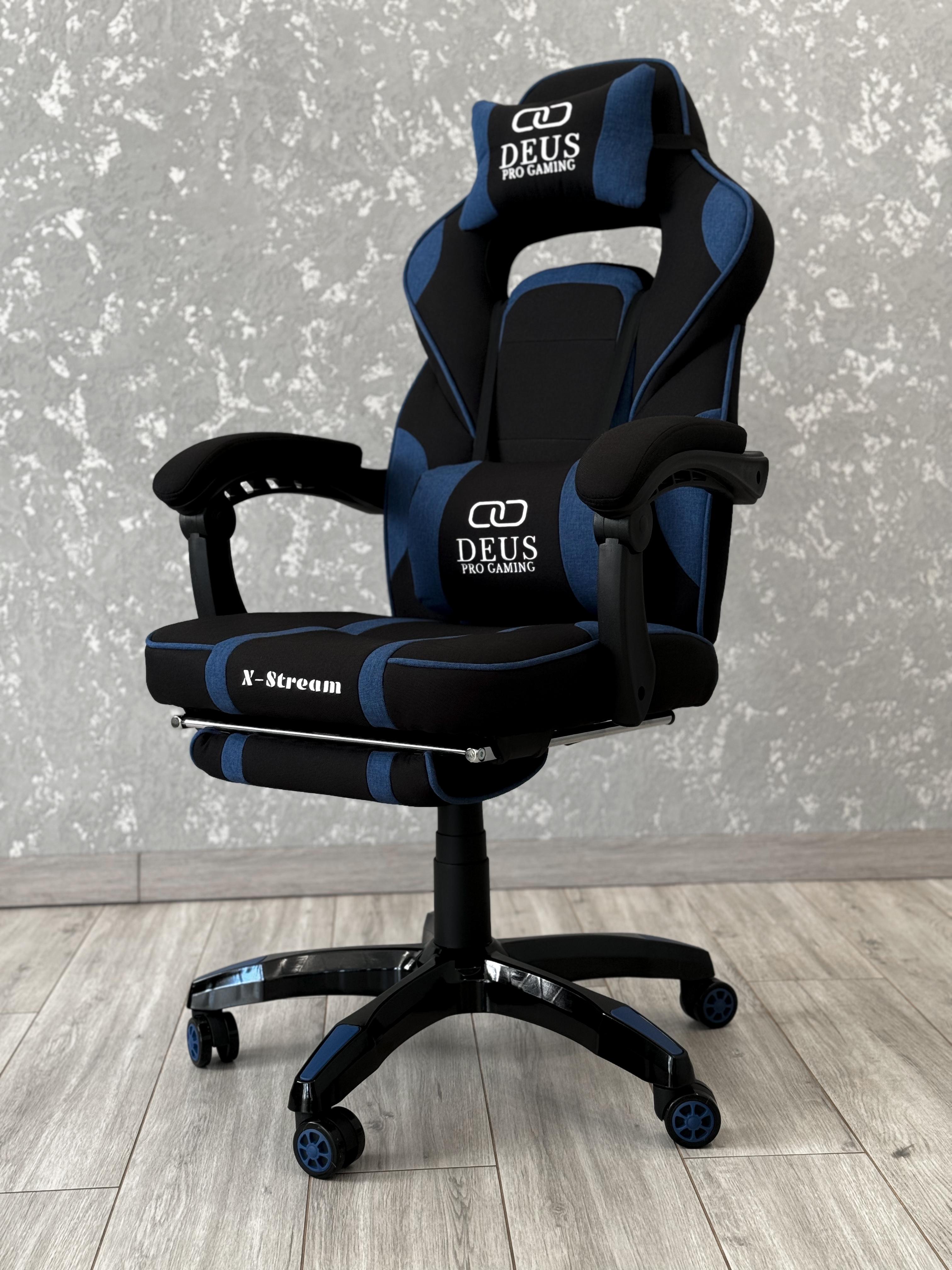 Кресло игровое Deus T14 Черный/Синий - фото 2
