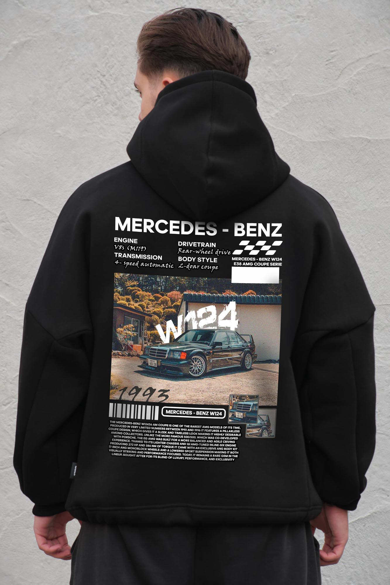 Худи на флисе с капюшоном и принтом оверсайз Without W124 Mercedes-Benz One size Black (8056541 8056542)