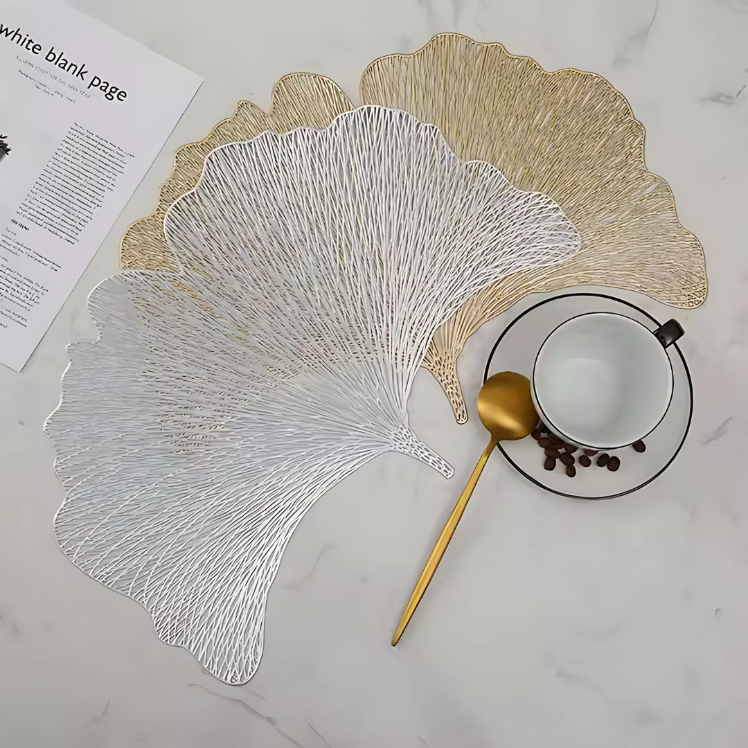 Серветка сервірувальна під гаряче у вигляді листа гінкго 2 шт. Золотистий (C016_gold) - фото 4 Серветка сервірувальна під гаряче у вигляді листа гінкго 2 шт. Золотистий (C016_gold) - фото 4