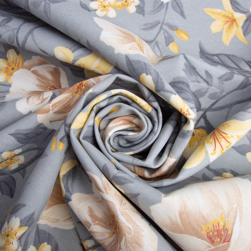 Тканина декоративна V-10 Лілія з водовідштовхувальним просоченням Сірий (25541)