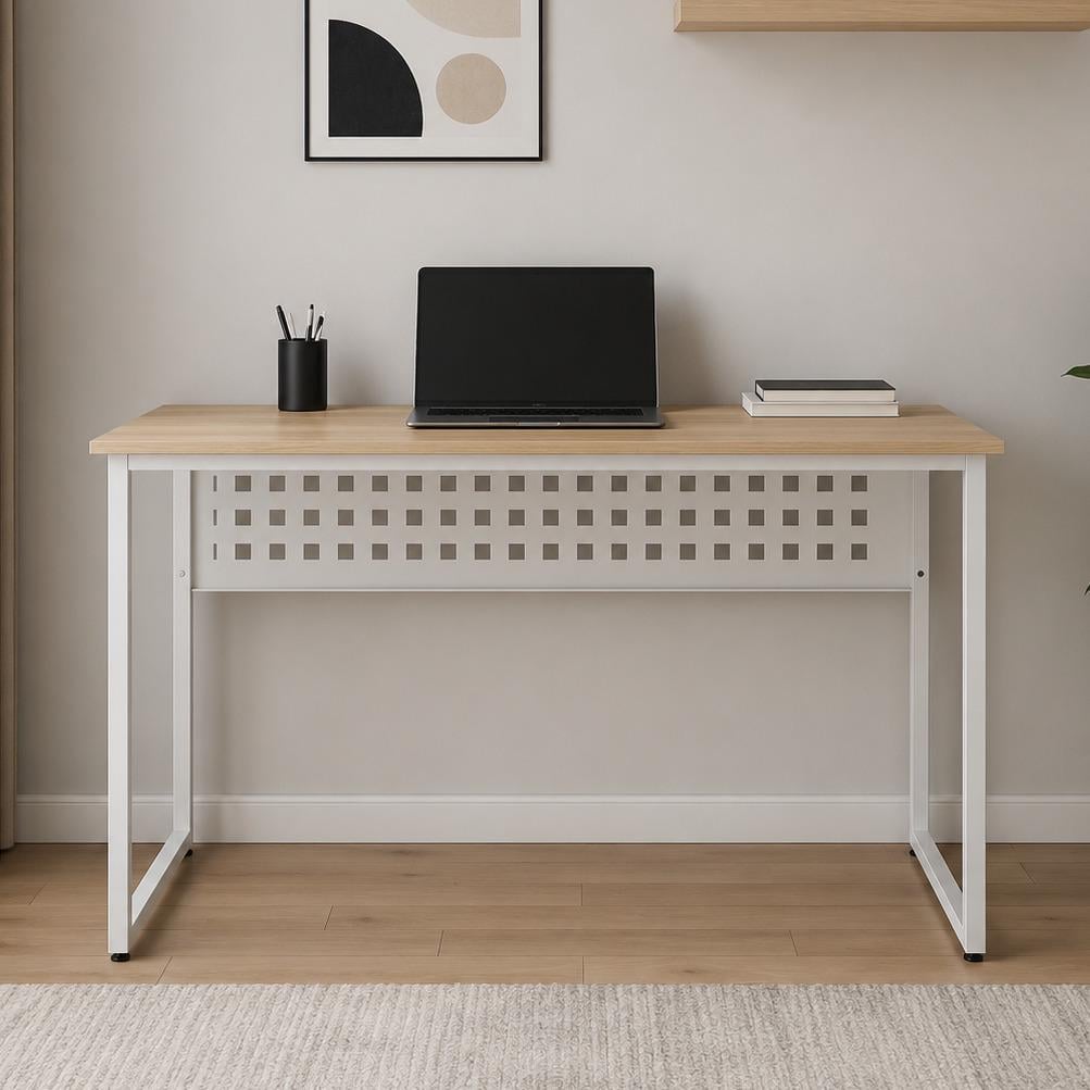 Стол письменный Ferrum-decor Майк металл/ДСП 16 мм 75x120x60 см Белый/Дуб Кремона Торро (FRD-108340)