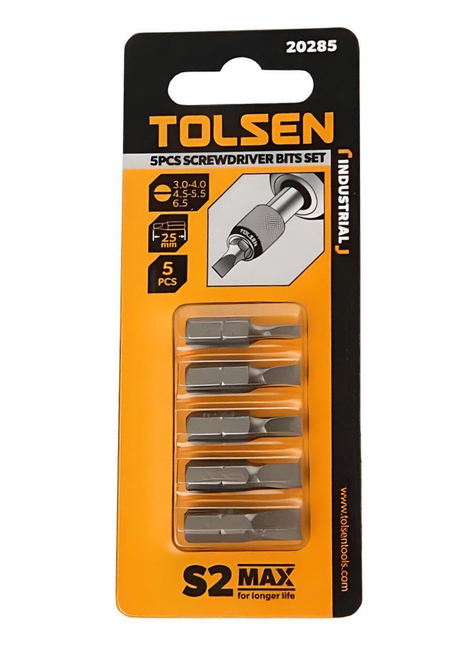 Биты с плоскими наконечниками Tolsen Tools 25 мм 5 шт. Биты с плоскими наконечниками Tolsen Tools 25 мм 5 шт.