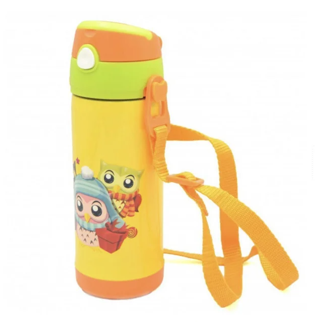 Термос-поилка детский с ремешком Stenson 350 мл Желтый (MMS-MT-2084)