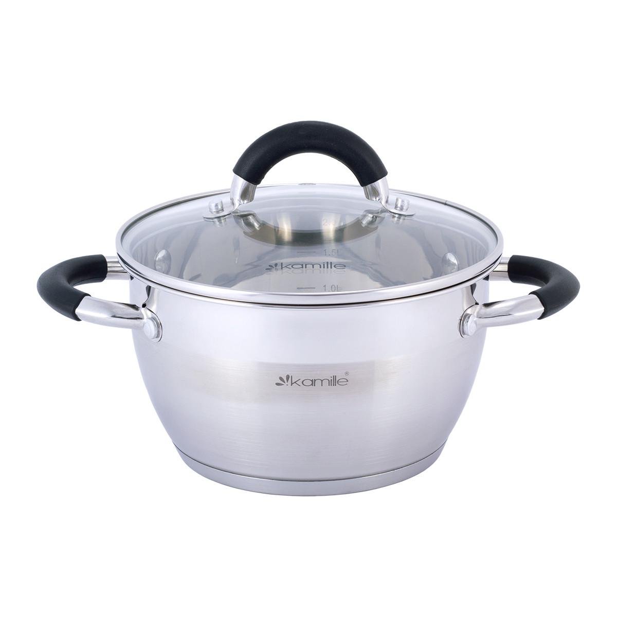 Набір каструль із кришками Kamille КМ-5753 із нержавіючої сталі з 4-х предметів Сталевий (150-84-5753) - фото 5