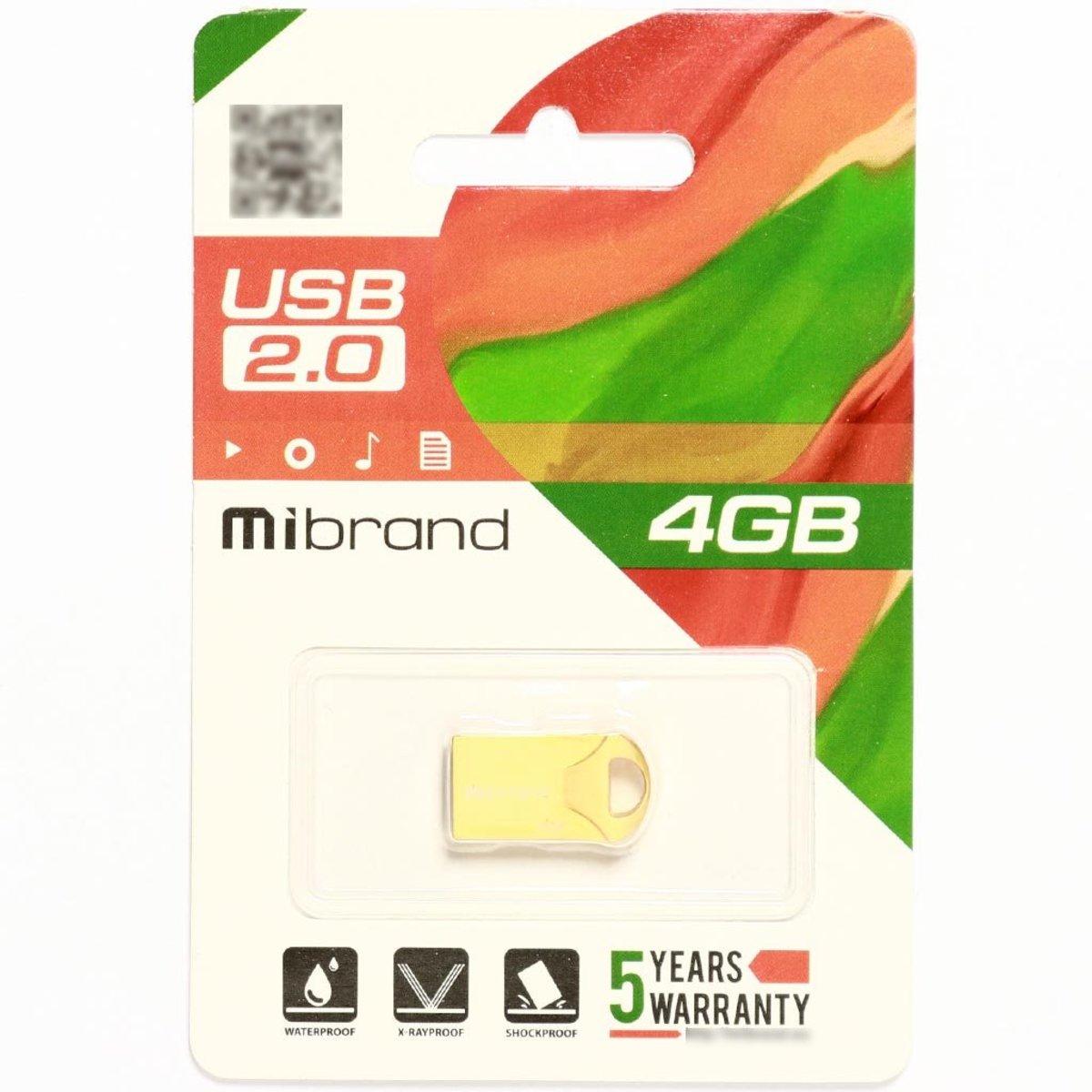 Флеш-накопичувач для ноутбука Flash Mibrand USB 2.0 Hawk 4Gb Gold (MI2.0/HA4M1G) - фото 2