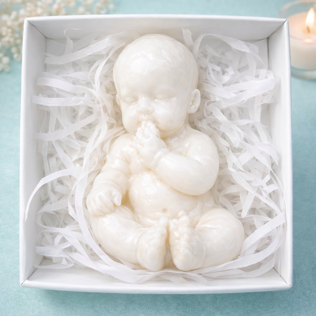 Мыло сувенирное фигурное Новорожденный с ручкой во рту Белый Мыло сувенирное фигурное Новорожденный с ручкой во рту Белый