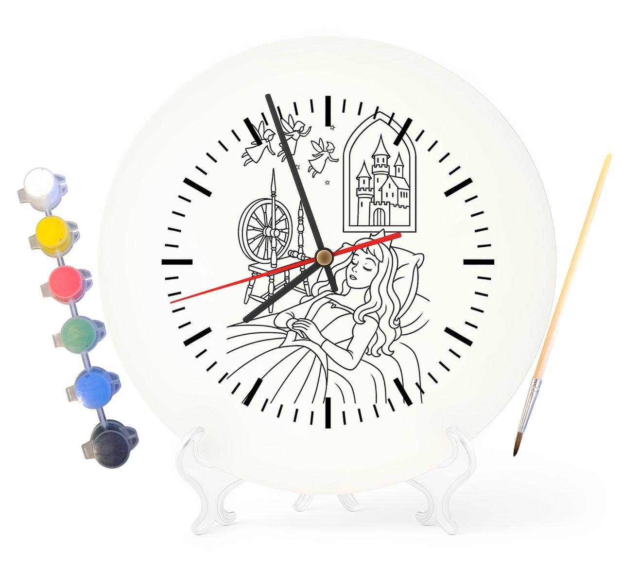 Детский набор для творчества часы-раскраска Спящая красавица по мотивам сказки Шарля Перро 30 см (Г0007)