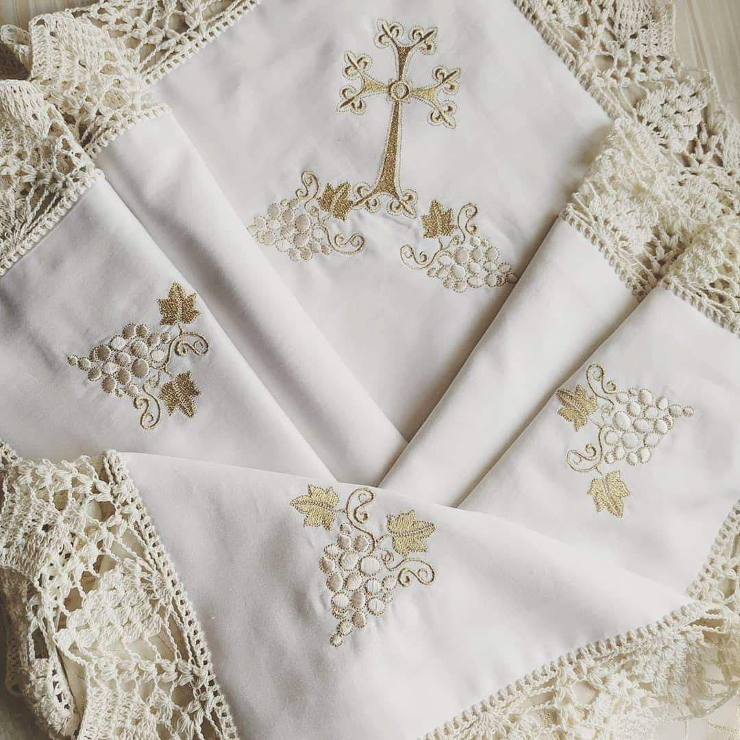 Крыжма крестильная Виноградная лоза с кружевом (2181824980) - фото 3 Крыжма крестильная Виноградная лоза с кружевом (2181824980) - фото 3