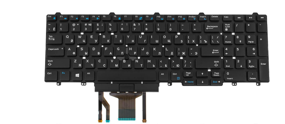 Клавіатура для ноутбука Dell Precision 7520 з підсвічуванням клавіш клавіш матова (9FN93)