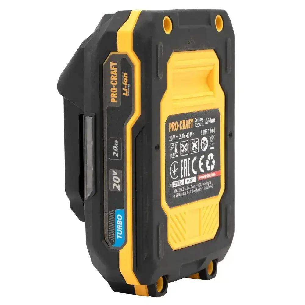 Набір акумуляторів ProCraft PBC set1 20 В 2 А/год 2 шт. із зарядкою (000017650) - фото 3