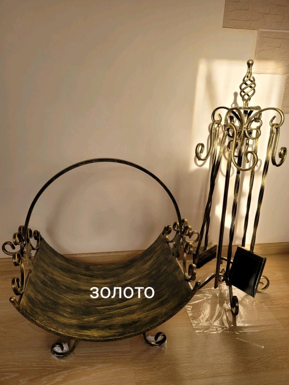 Набор каминный 4 элемента Золотистый (2548879571) - фото 4