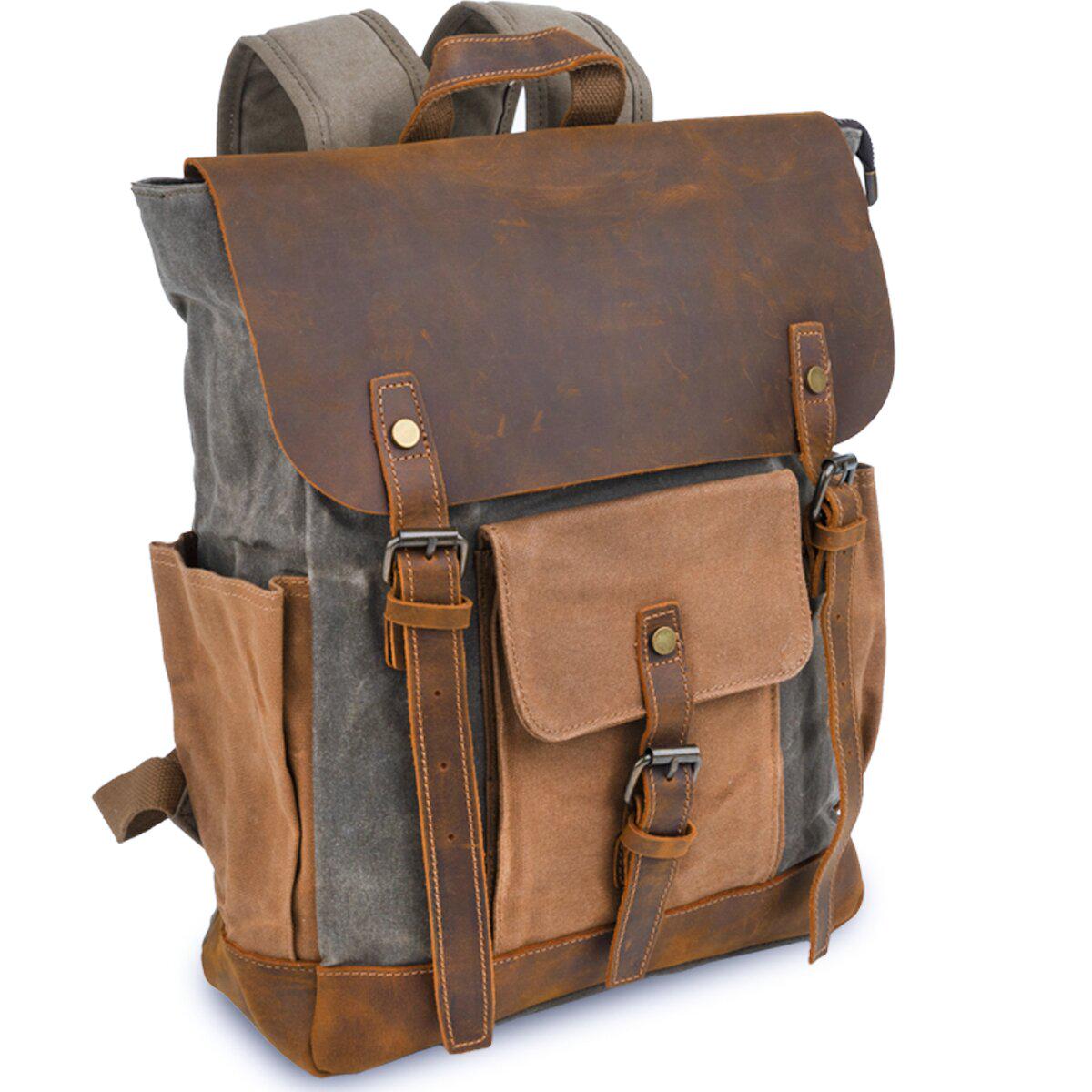 Рюкзак Vintage 20113 комбинированный дорожный Серо-Коричневый