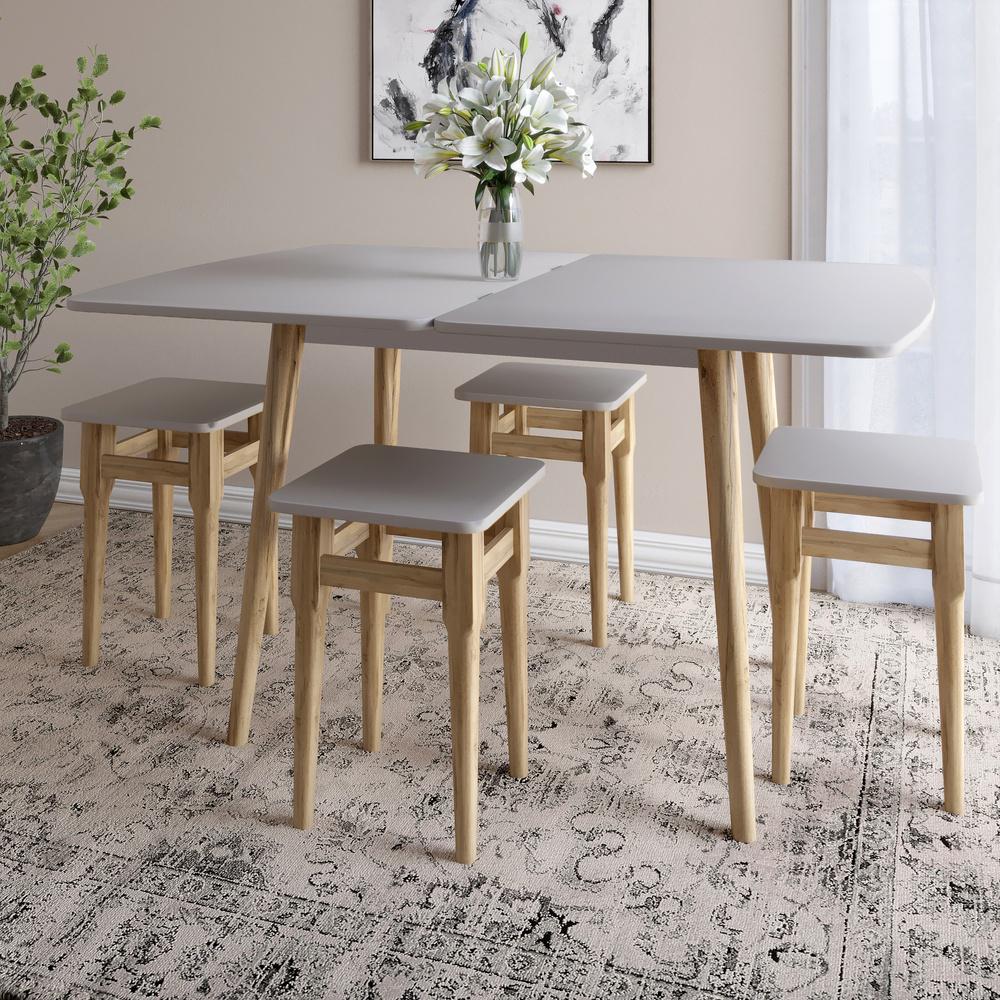 Обеденный стол Lion Майами-3 раскладной деревянный 90х60/90х120 см Кашемир (000-000-2607)