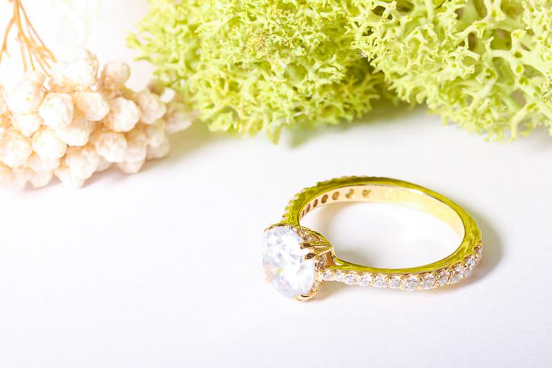 Каблучка жіноча золота з фіанітами р. 14 (2018847044) - фото 5